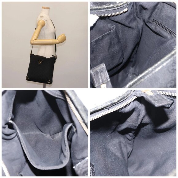 GUCCI GG Canvas Abbey Shoulder Bag Black Gold - Picture 16 of 16